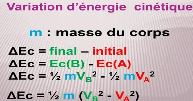 VARIATION ENERGIE CINETIQUE