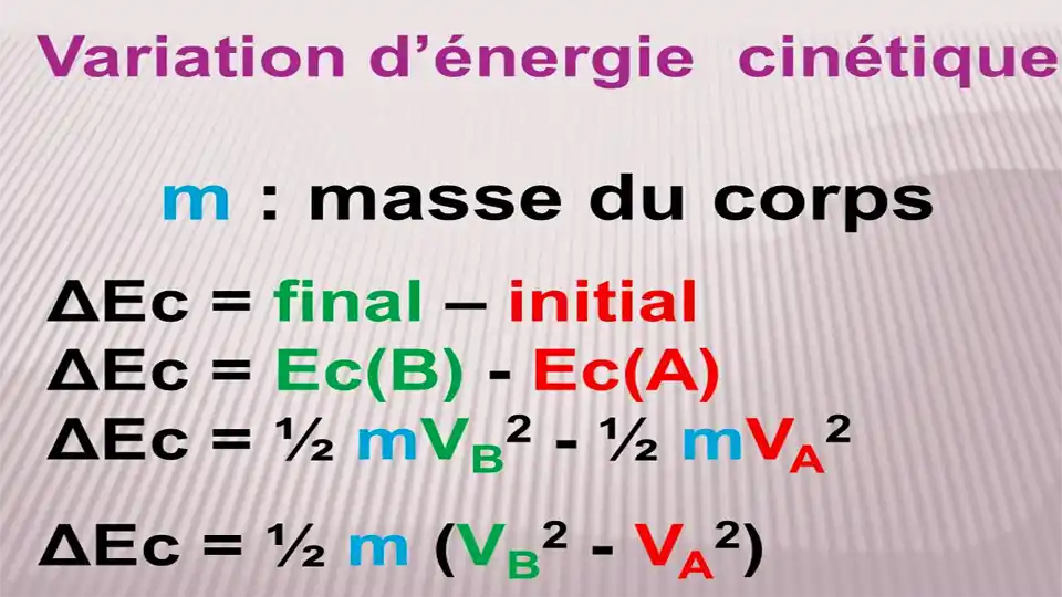 VARIATION ENERGIE CINETIQUE